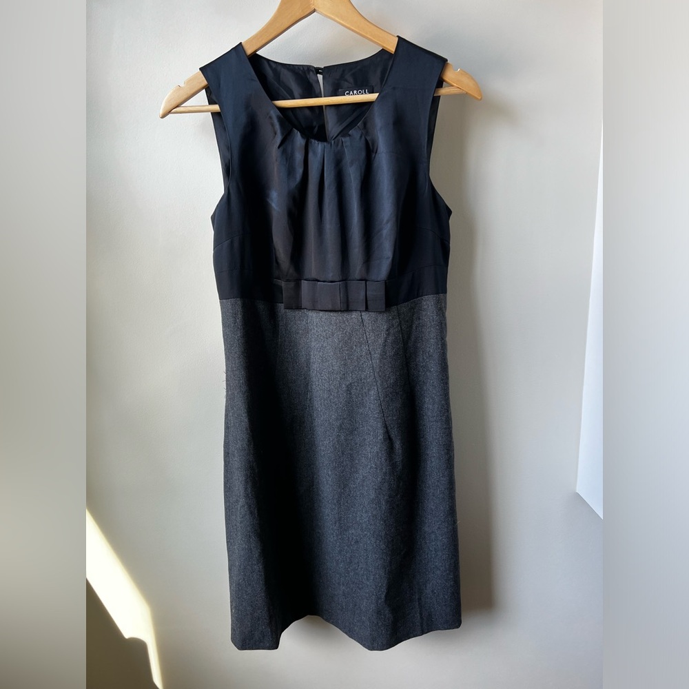CAROLL PARIS‎ Coquette Bow Dress Wool Y2K Babydoll Empire Waist Feminine 10
